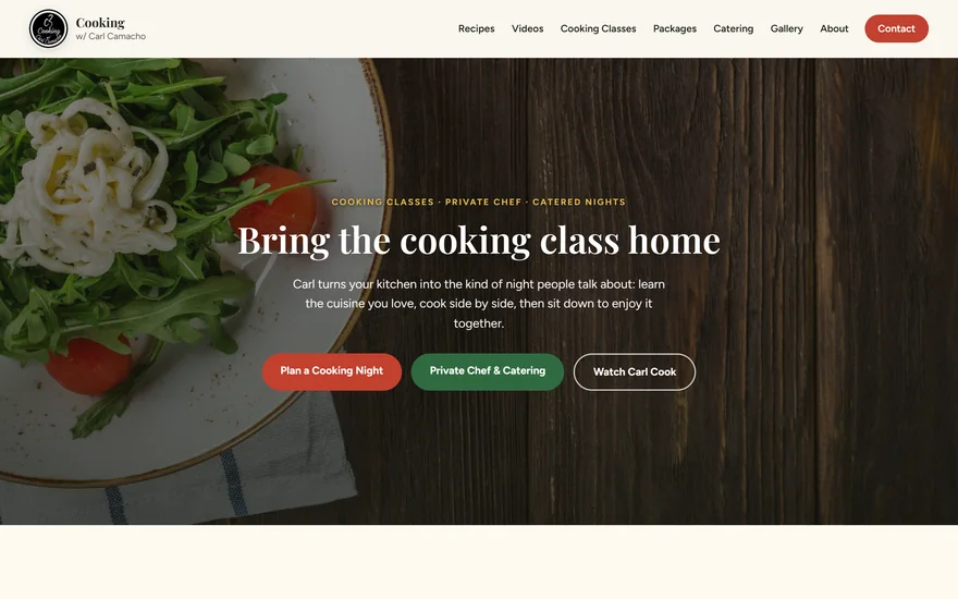 The Cooking w/ Carl Camacho home page