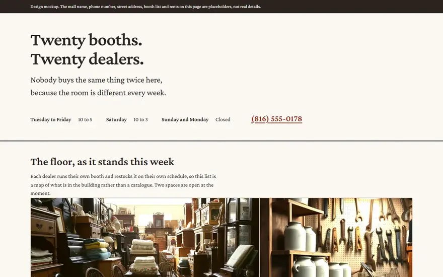 The Attic Row Mall website