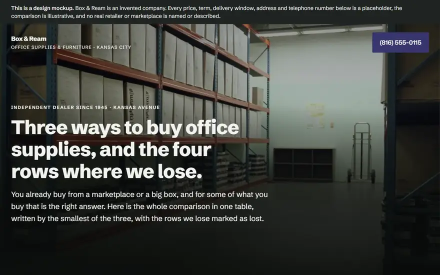 The Box & Ream website