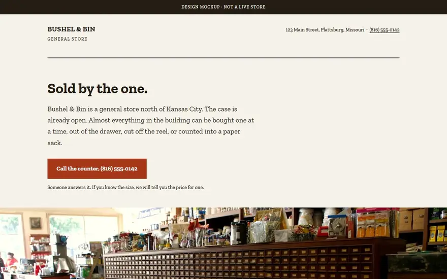 The Bushel &amp; Bin General Store website