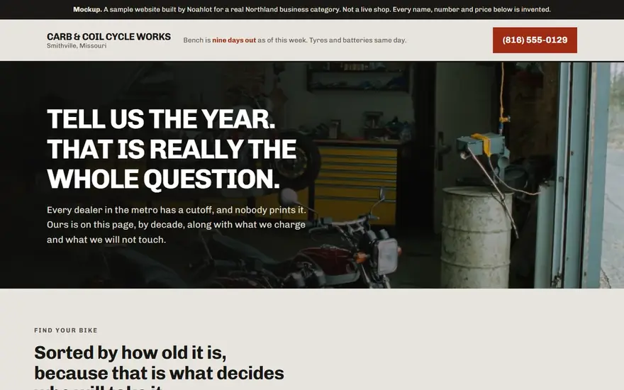 The Carb & Coil Cycle Works website