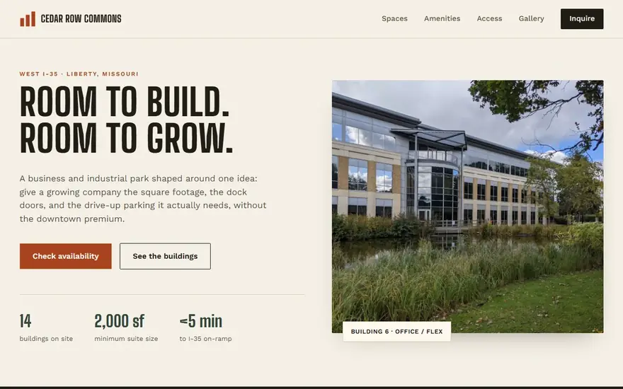 The Cedar Row Commons website