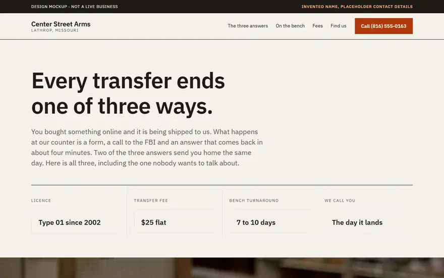 The Center Street Arms website