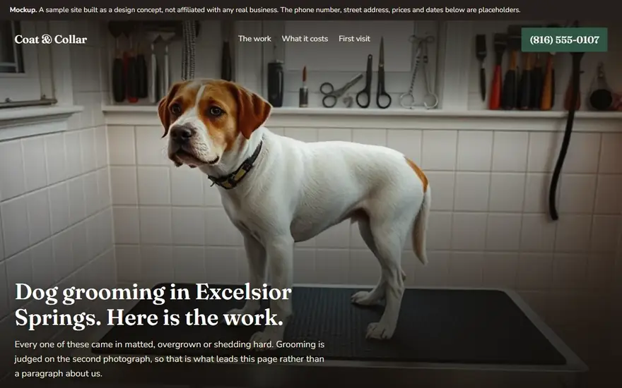The Coat & Collar Dog Grooming website