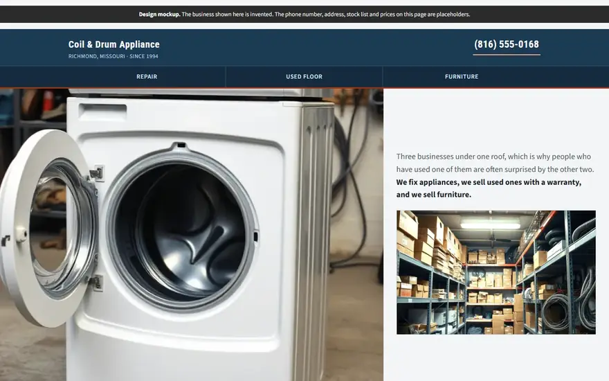 The Coil & Drum Appliance website