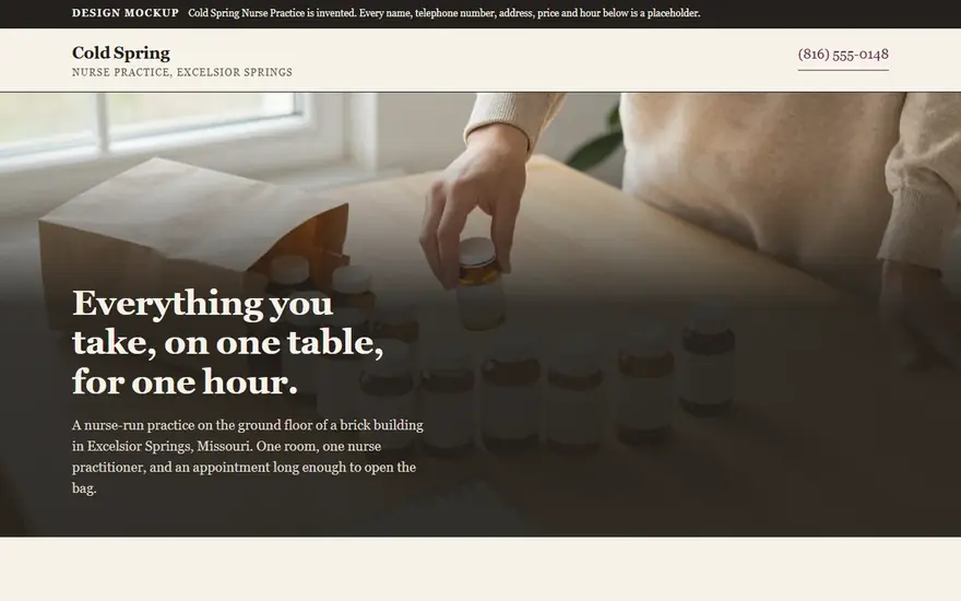 The Cold Spring Nurse Practice website