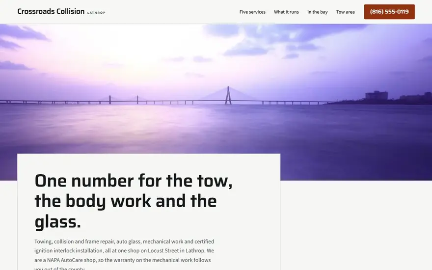 The Crossroads Collision website