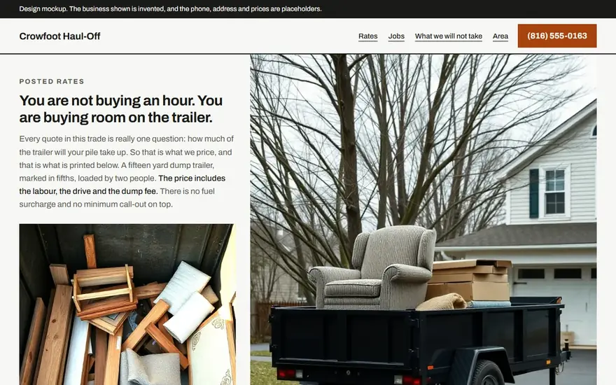 The Crowfoot Haul-Off website