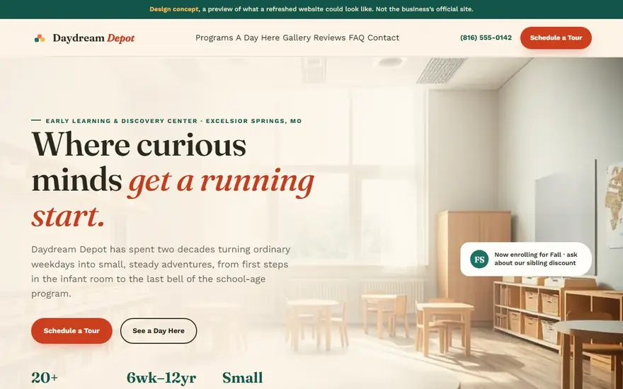 The Daydream Depot website