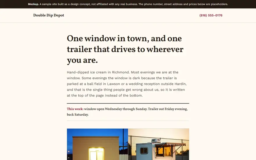 The Double Dip Depot website