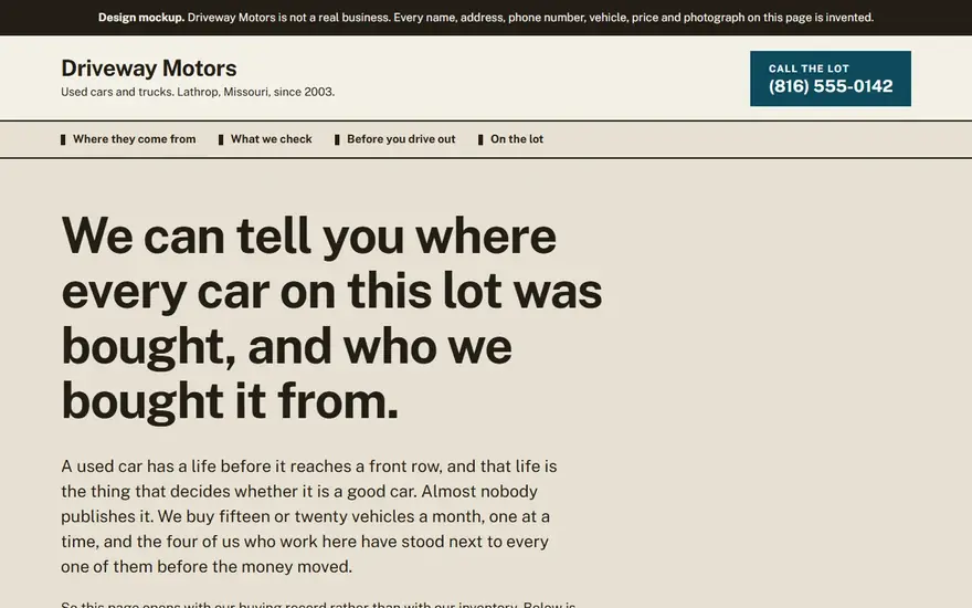 The Driveway Motors website