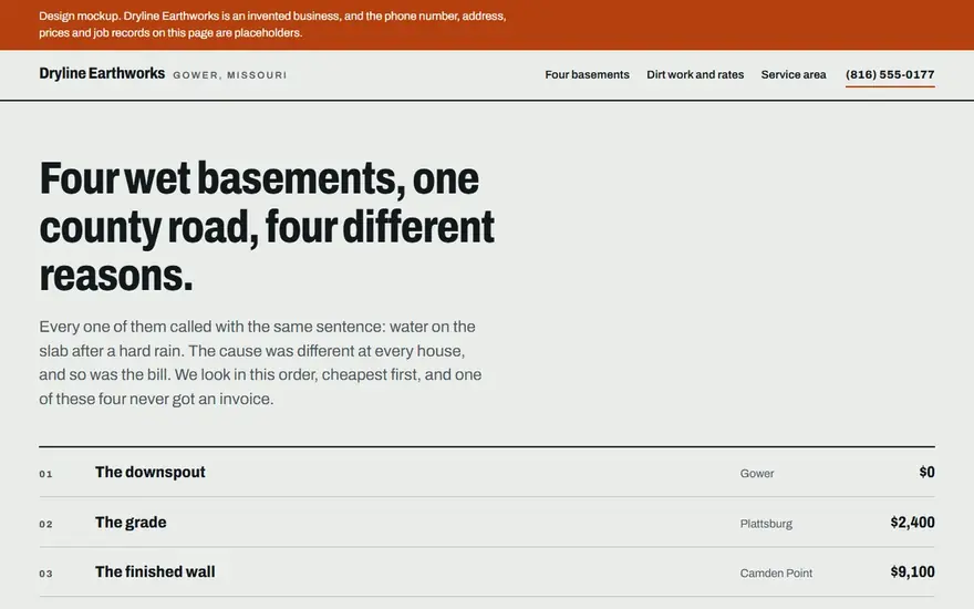 The Dryline Earthworks website