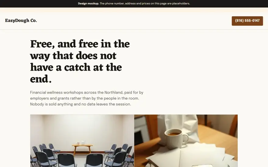 The EasyDough Co website