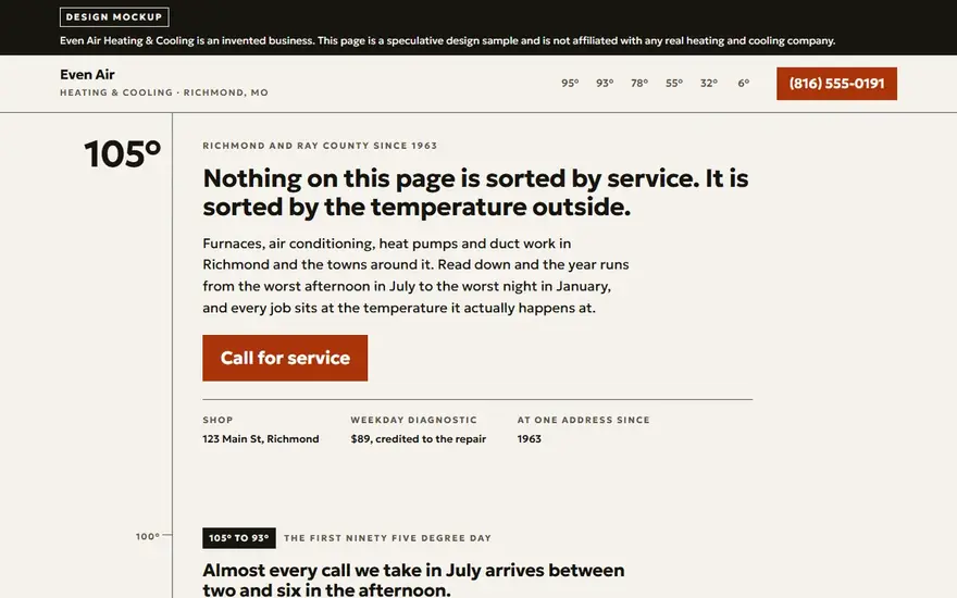 The Even Air Heating & Cooling website