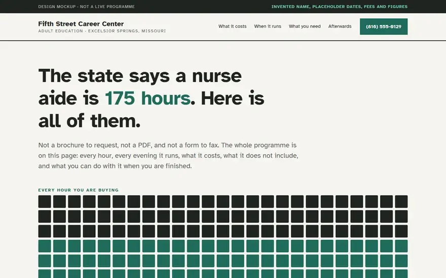 The Fifth Street Career Center website
