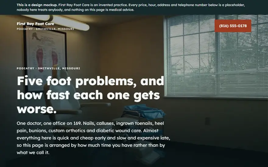 The First Ray Foot Care website