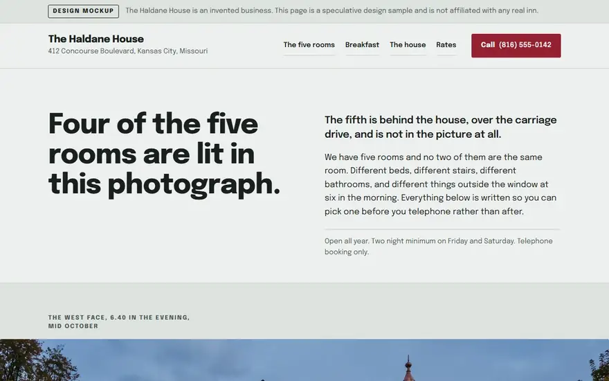 The The Haldane House website