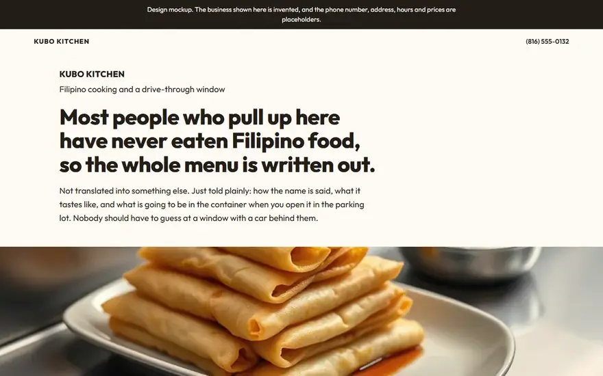 The Kubo Kitchen website