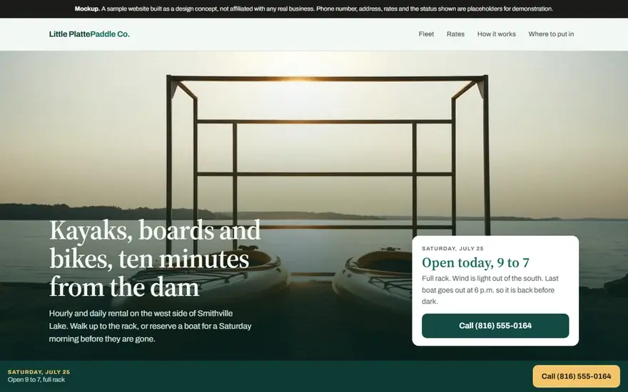 The Little Platte Paddle Co. website