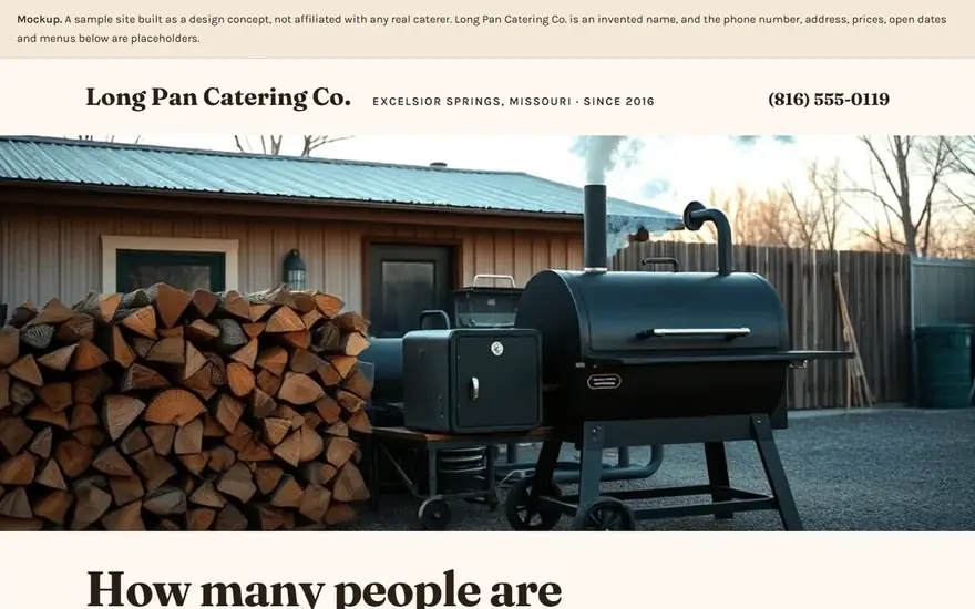 The Long Pan Catering Co. website