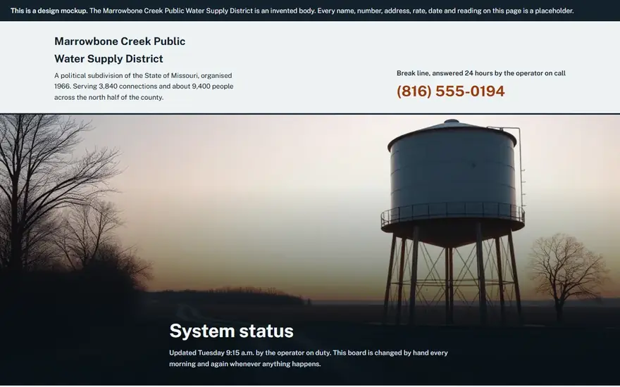 The Marrowbone Creek Water District website