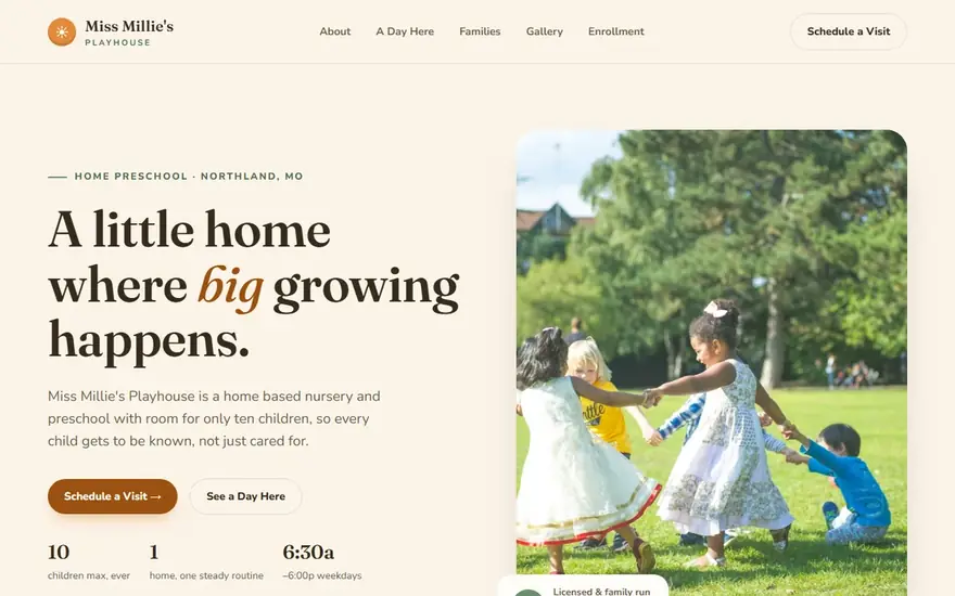 The Miss Millie's Playhouse website