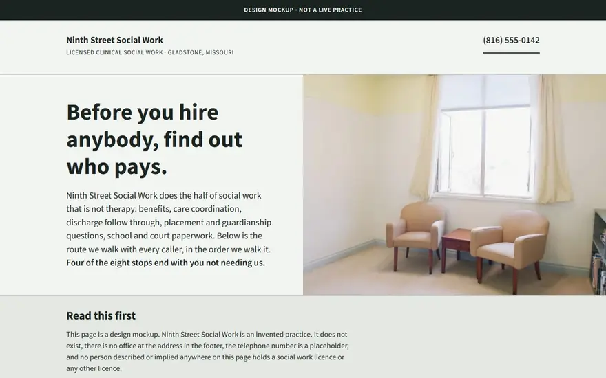 The Ninth Street Social Work website