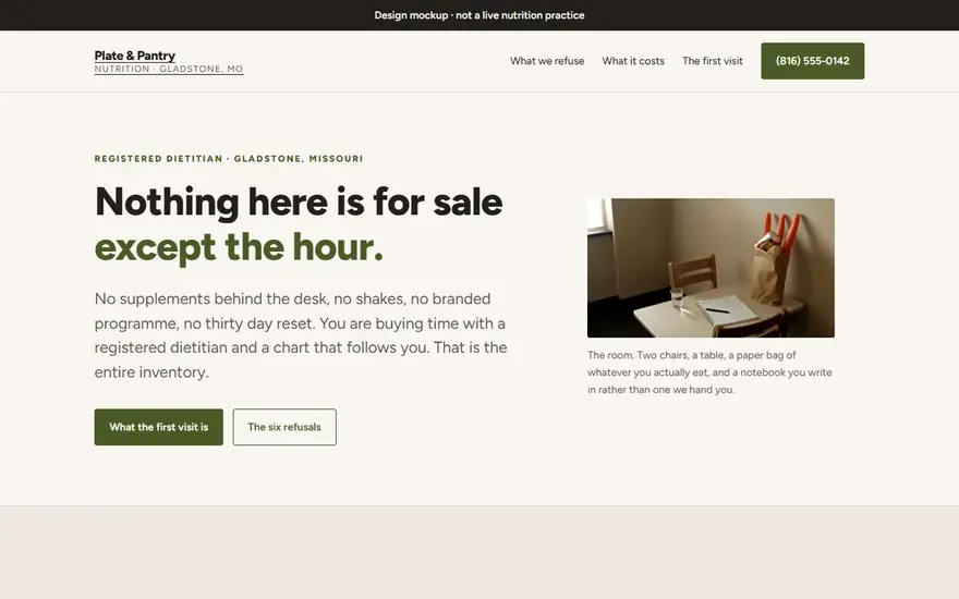 The Plate & Pantry Nutrition website