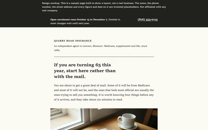The Quarry Road Insurance website
