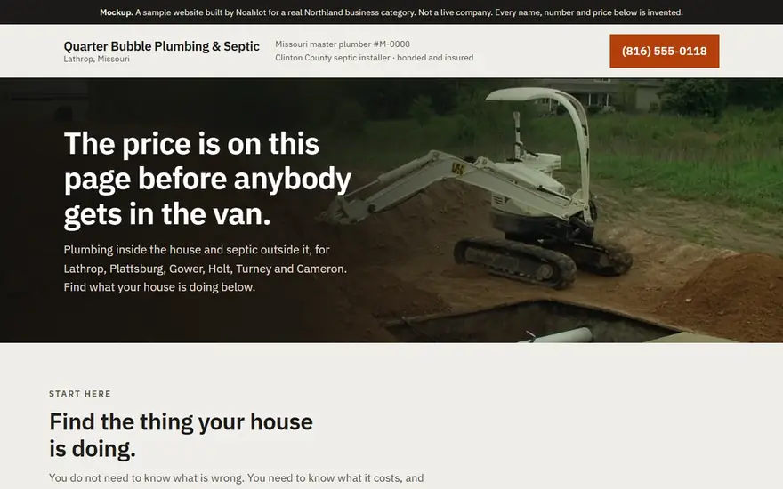 The Quarter Bubble Plumbing & Septic website