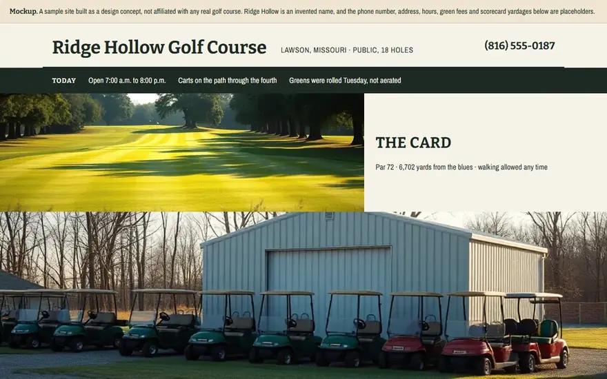 The Ridge Hollow Golf Course website