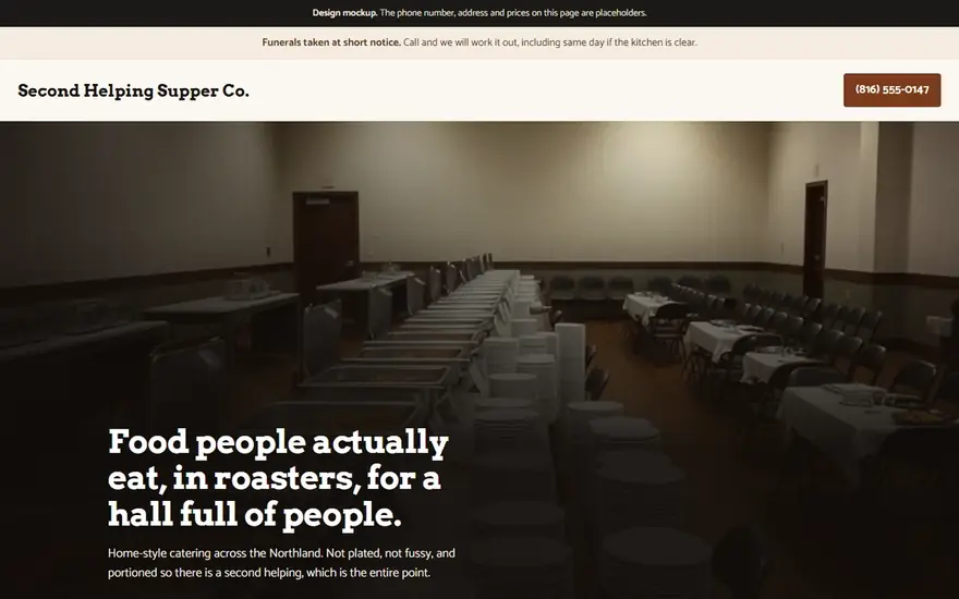 The Second Helping Supper Co. website