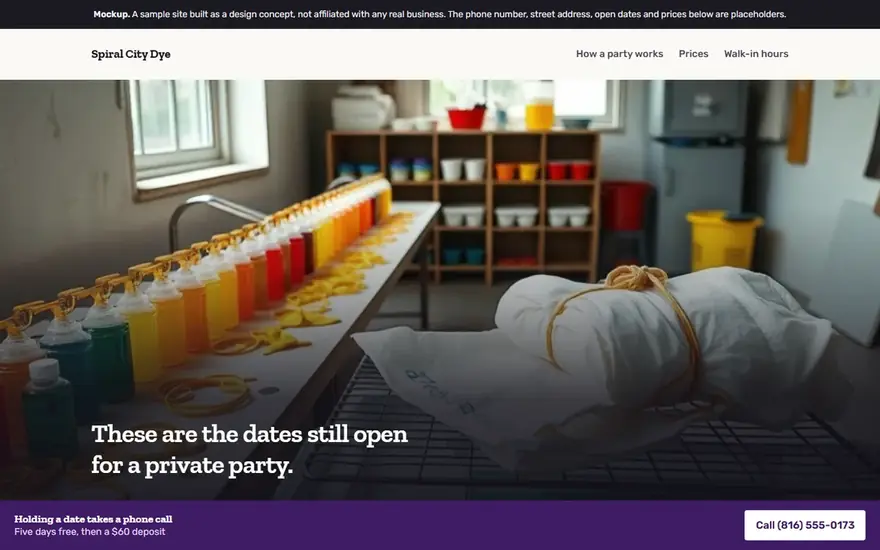 The Spiral City Dye website