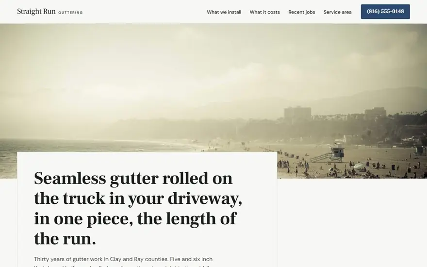 The Straight Run Guttering website