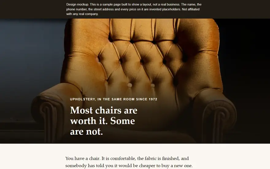 The Tack & Twine Upholstery website
