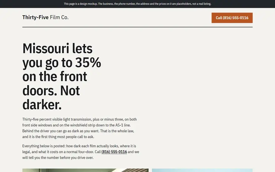 The Thirty-Five Film Co. website