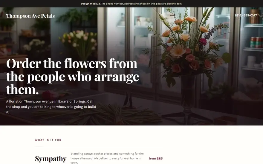 The Thompson Ave Petals website