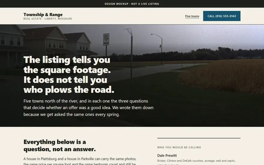 The Township &amp; Range Real Estate website