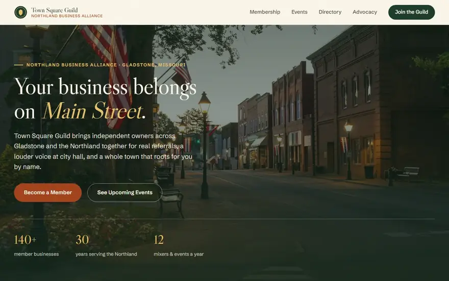 The Town Square Guild website