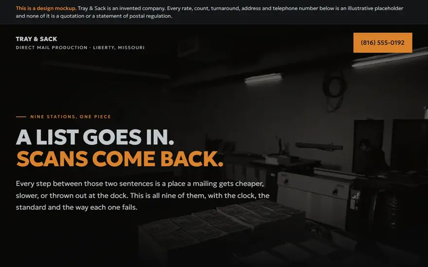 The Tray & Sack website