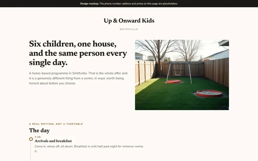 The Up & Onward Kids website