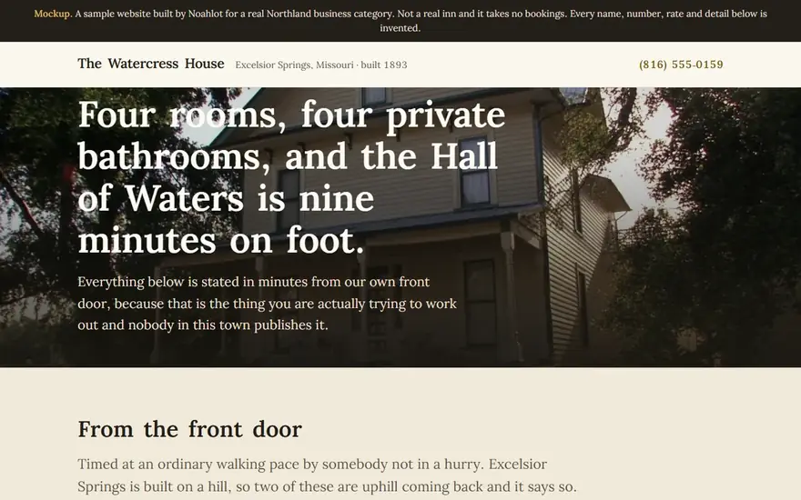 The The Watercress House website