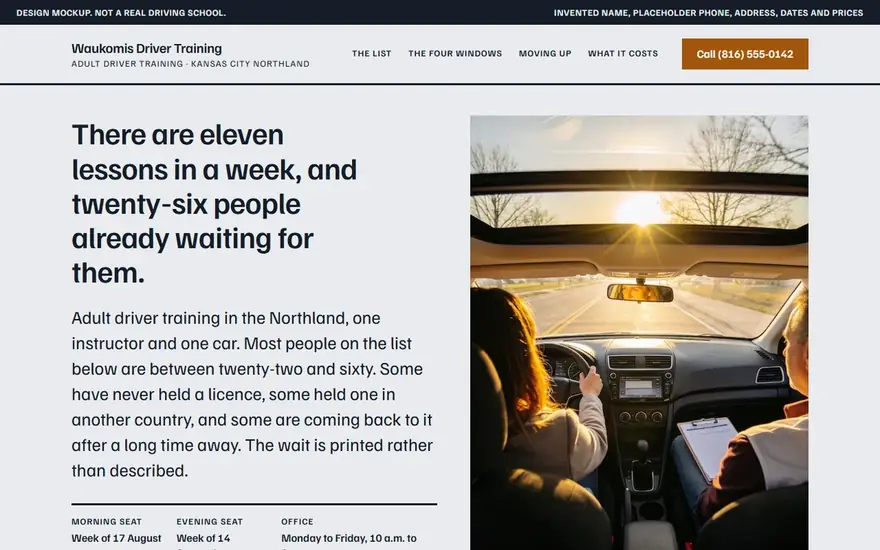 The Waukomis Driver Training website