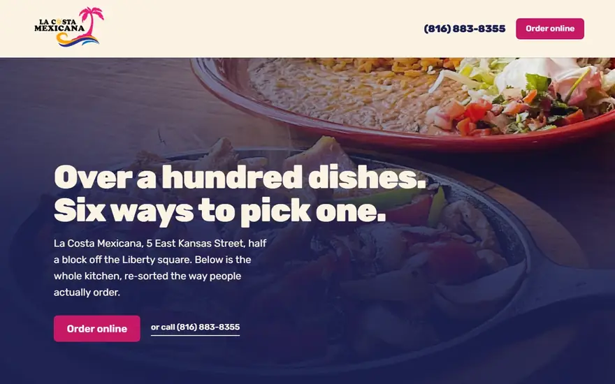 The La Costa Mexicana website